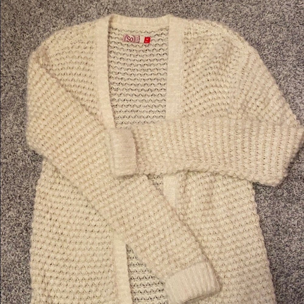 Sparkly cream cardigan Girls Size 16